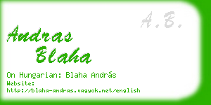 andras blaha business card